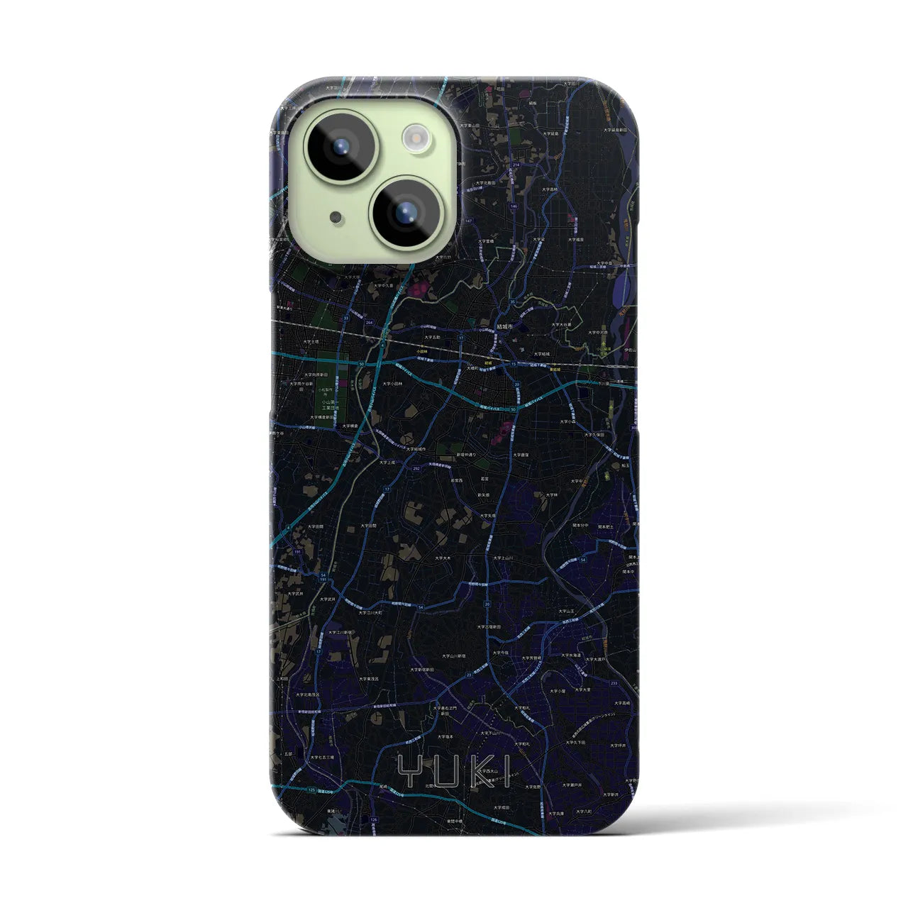 【結城(茨城県)】地図柄iPhoneケース(バックカバータイプ)