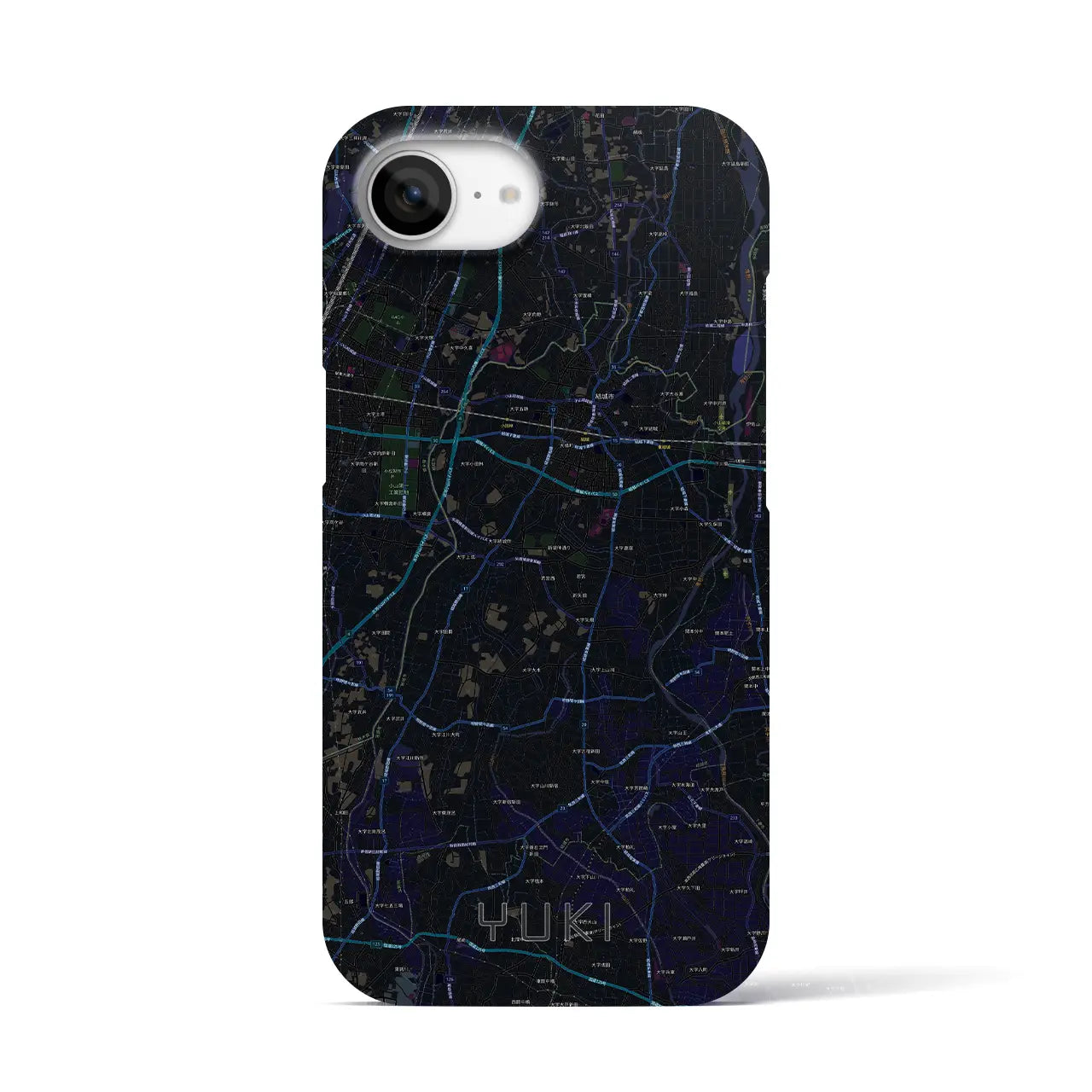 【結城(茨城県)】地図柄iPhoneケース(バックカバータイプ)