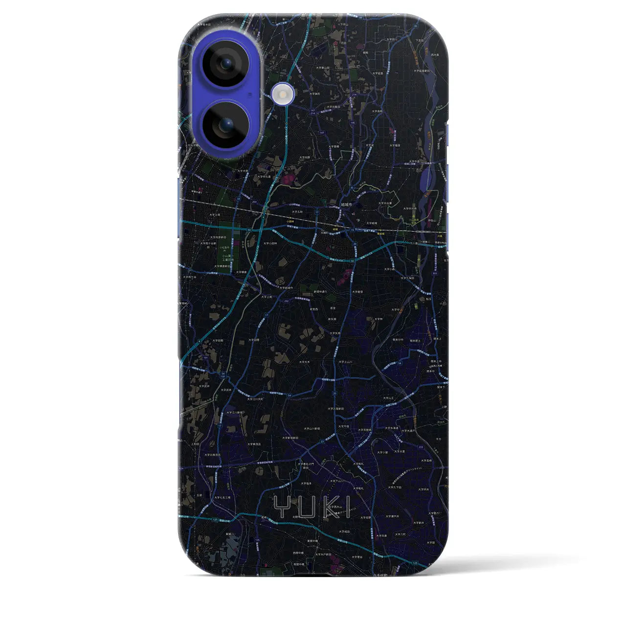 【結城(茨城県)】地図柄iPhoneケース(バックカバータイプ)