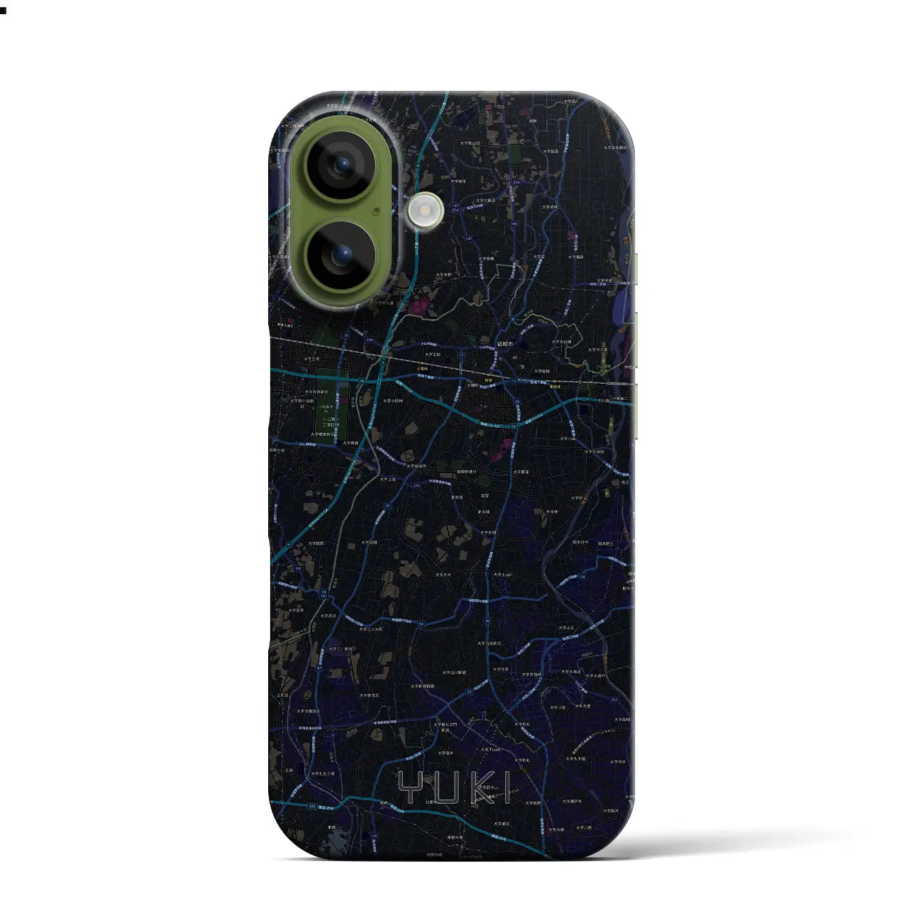 【結城(茨城県)】地図柄iPhoneケース(バックカバータイプ)
