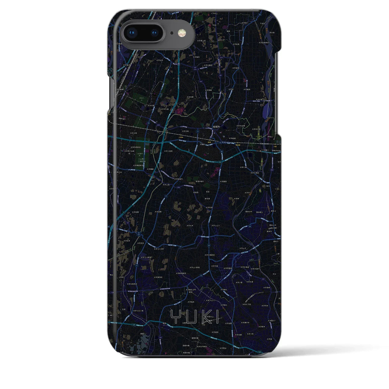 【結城(茨城県)】地図柄iPhoneケース(バックカバータイプ)