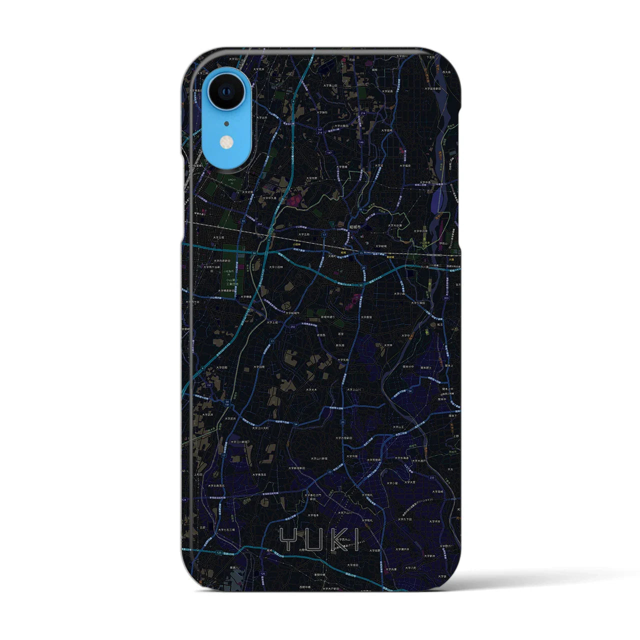 【結城(茨城県)】地図柄iPhoneケース(バックカバータイプ)