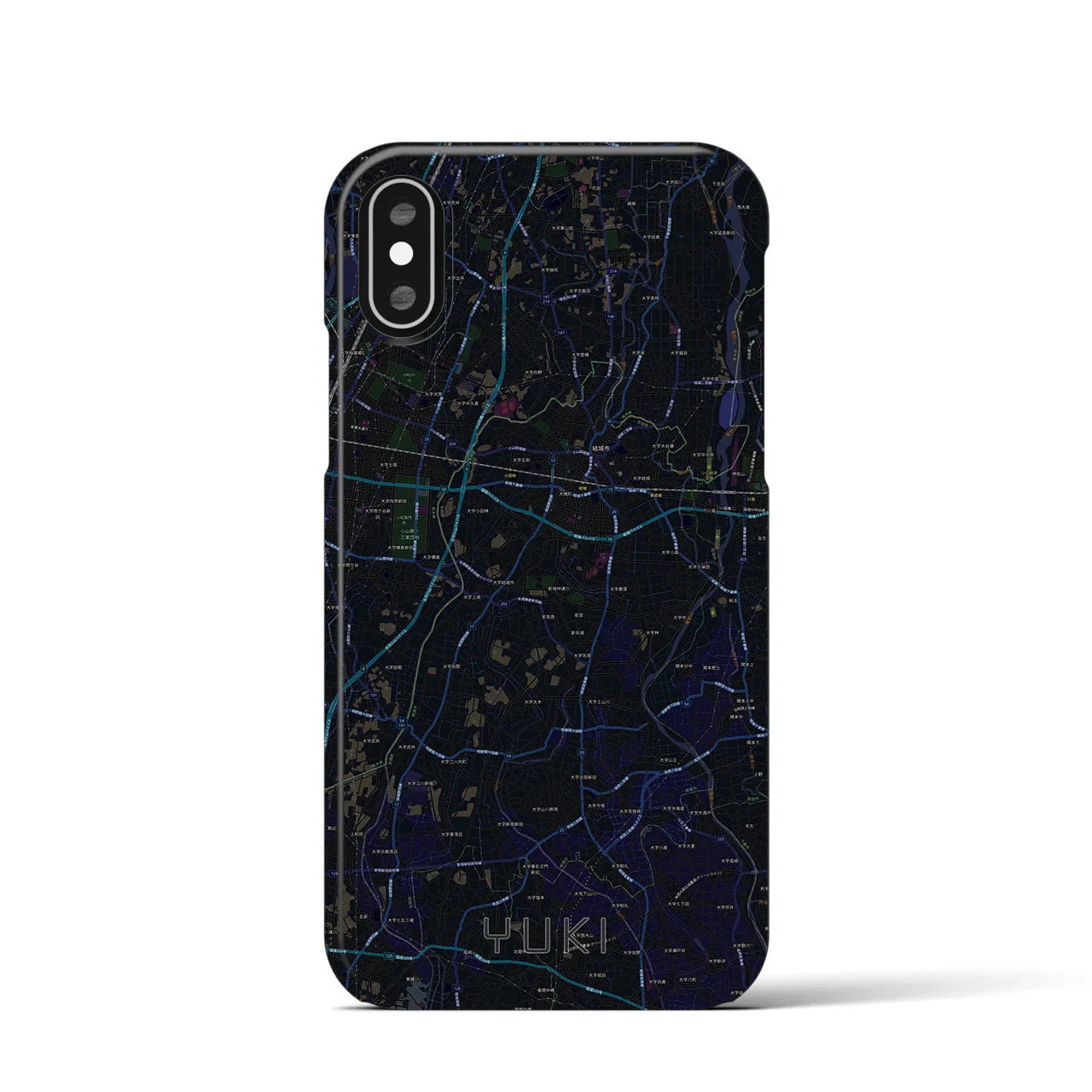 【結城(茨城県)】地図柄iPhoneケース(バックカバータイプ)