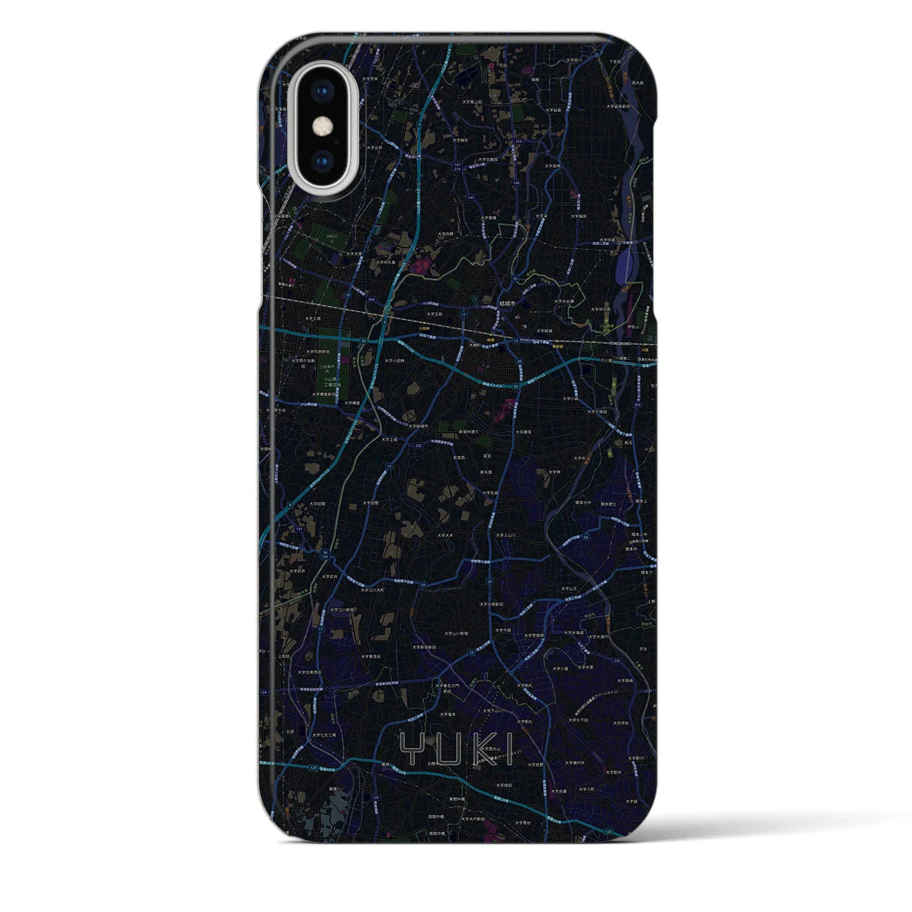【結城(茨城県)】地図柄iPhoneケース(バックカバータイプ)