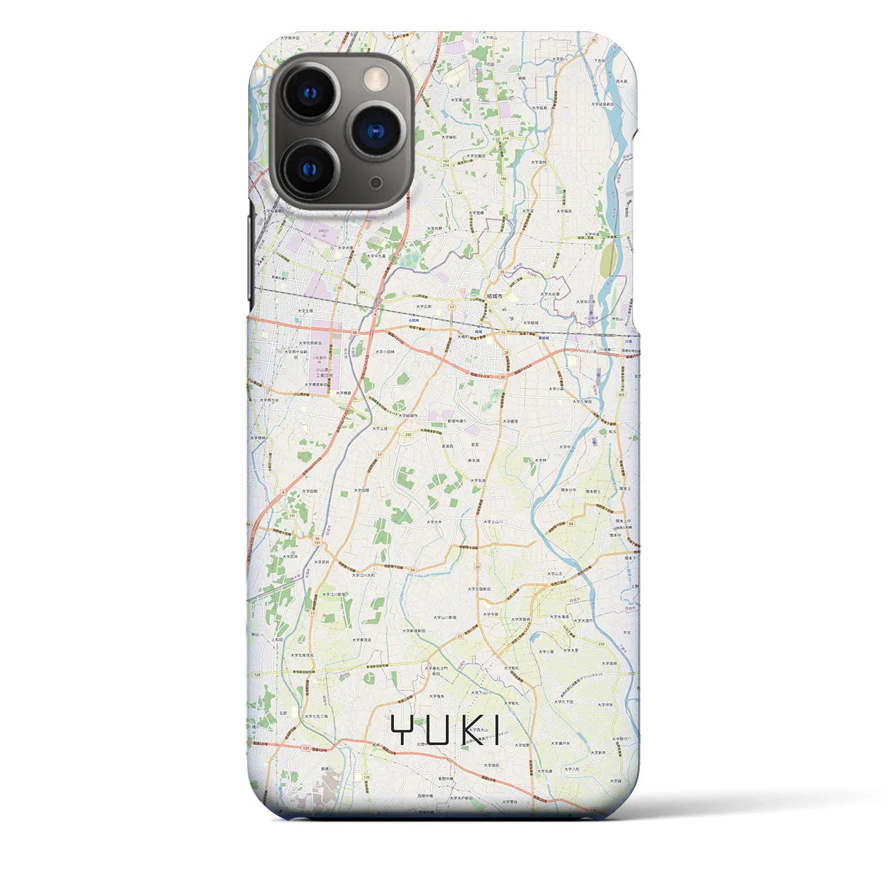 【結城(茨城県)】地図柄iPhoneケース(バックカバータイプ)