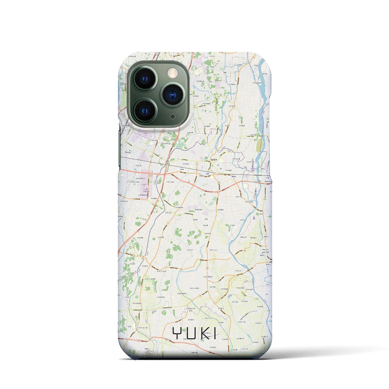 【結城(茨城県)】地図柄iPhoneケース(バックカバータイプ)