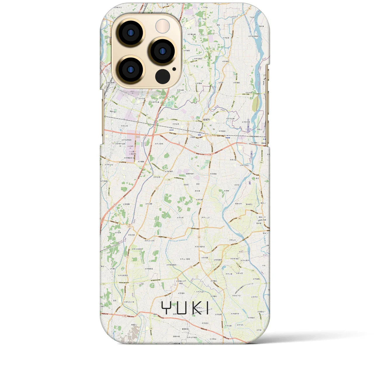 【結城(茨城県)】地図柄iPhoneケース(バックカバータイプ)