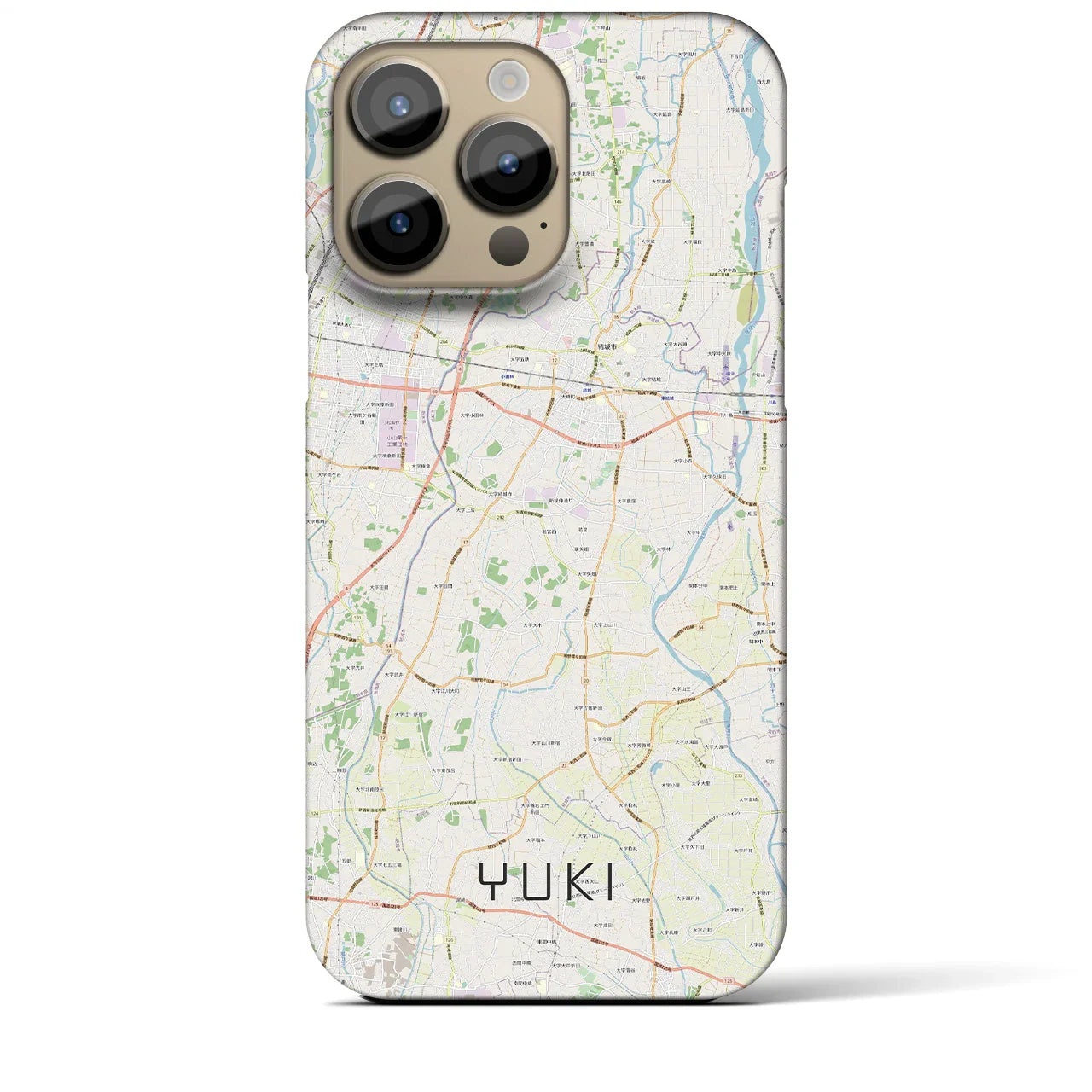 【結城(茨城県)】地図柄iPhoneケース(バックカバータイプ)