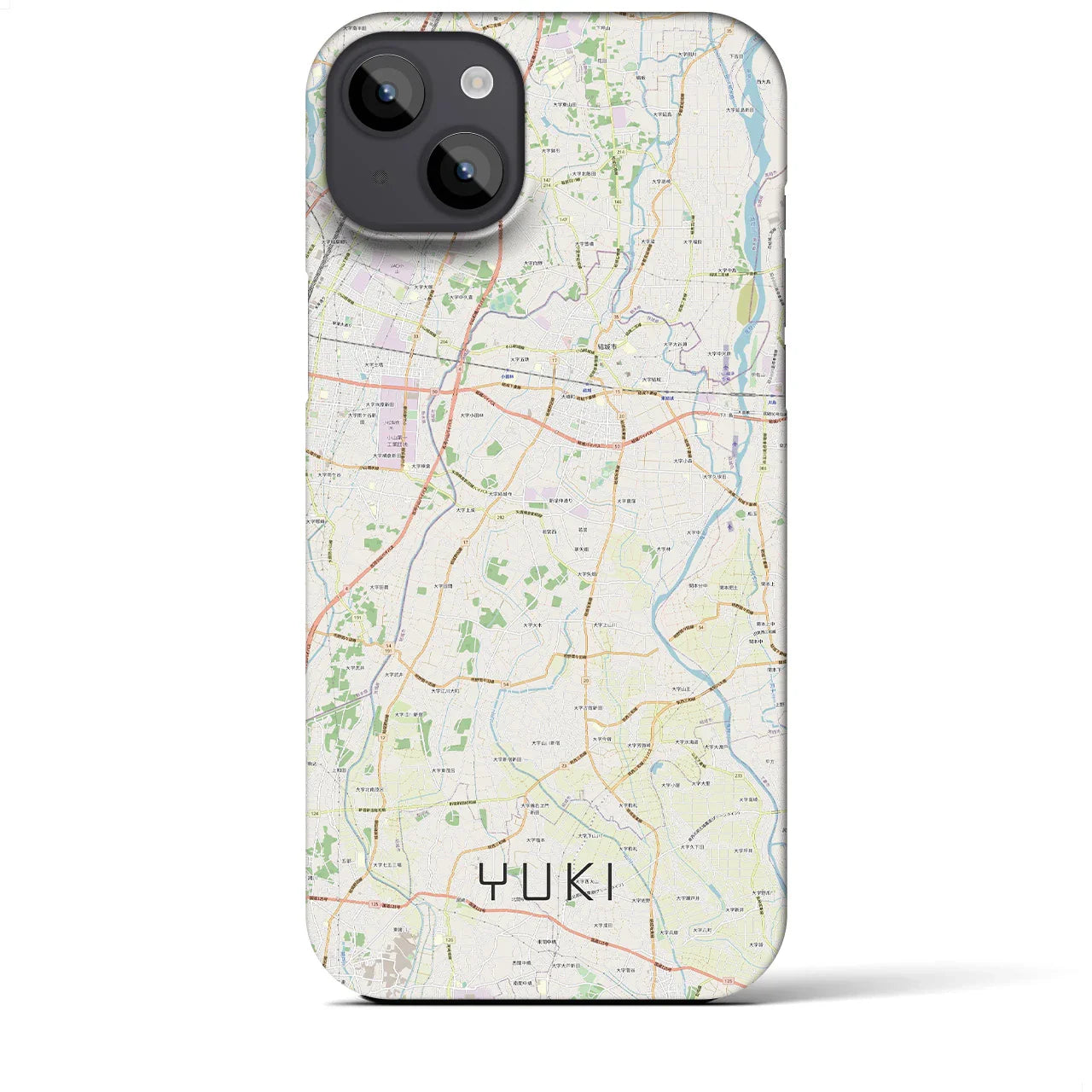 【結城(茨城県)】地図柄iPhoneケース(バックカバータイプ)