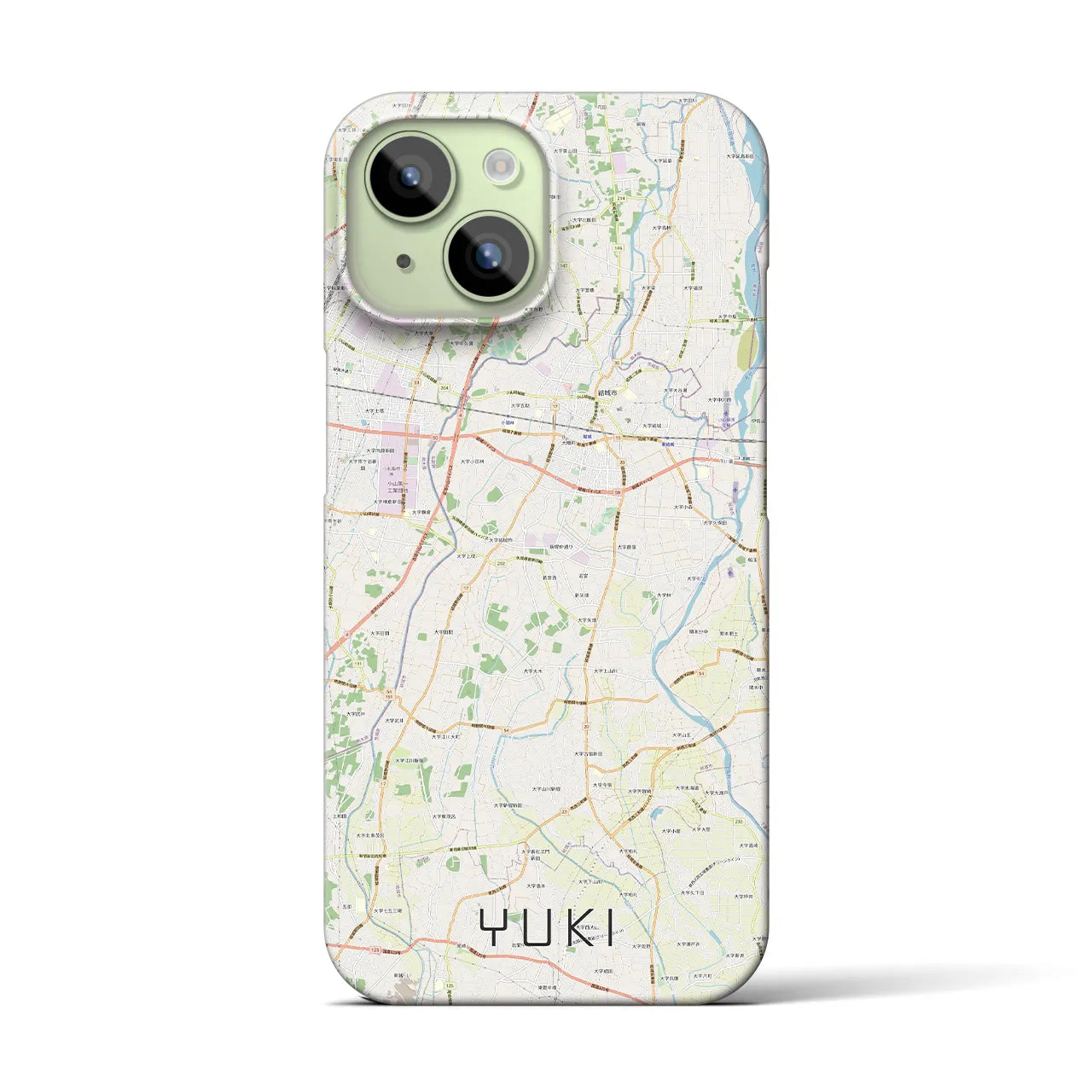 【結城(茨城県)】地図柄iPhoneケース(バックカバータイプ)