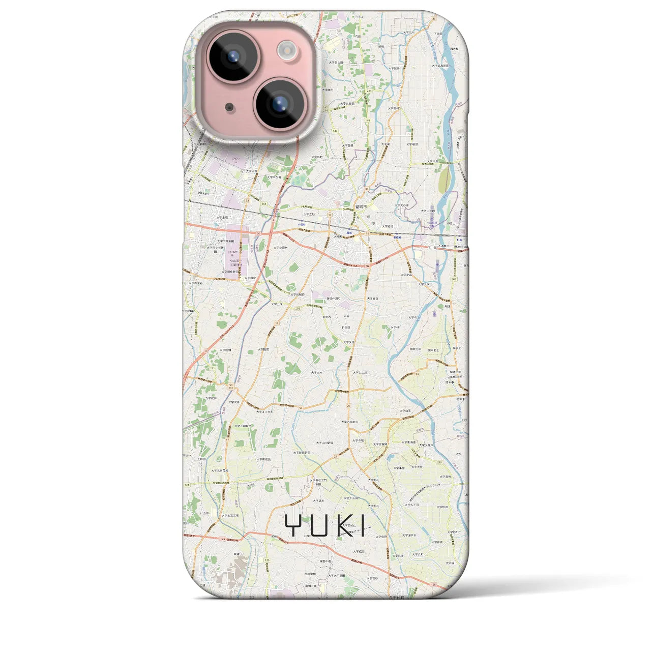 【結城(茨城県)】地図柄iPhoneケース(バックカバータイプ)