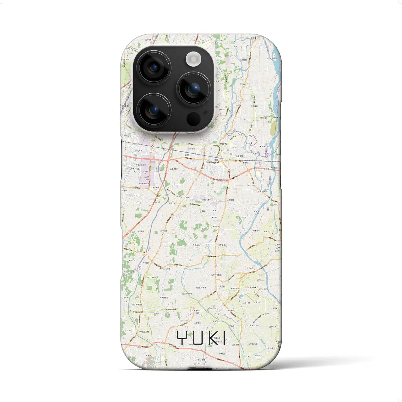 【結城(茨城県)】地図柄iPhoneケース(バックカバータイプ)