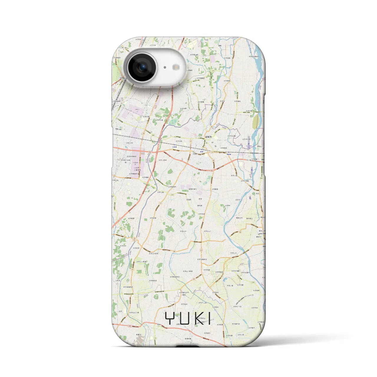 【結城(茨城県)】地図柄iPhoneケース(バックカバータイプ)