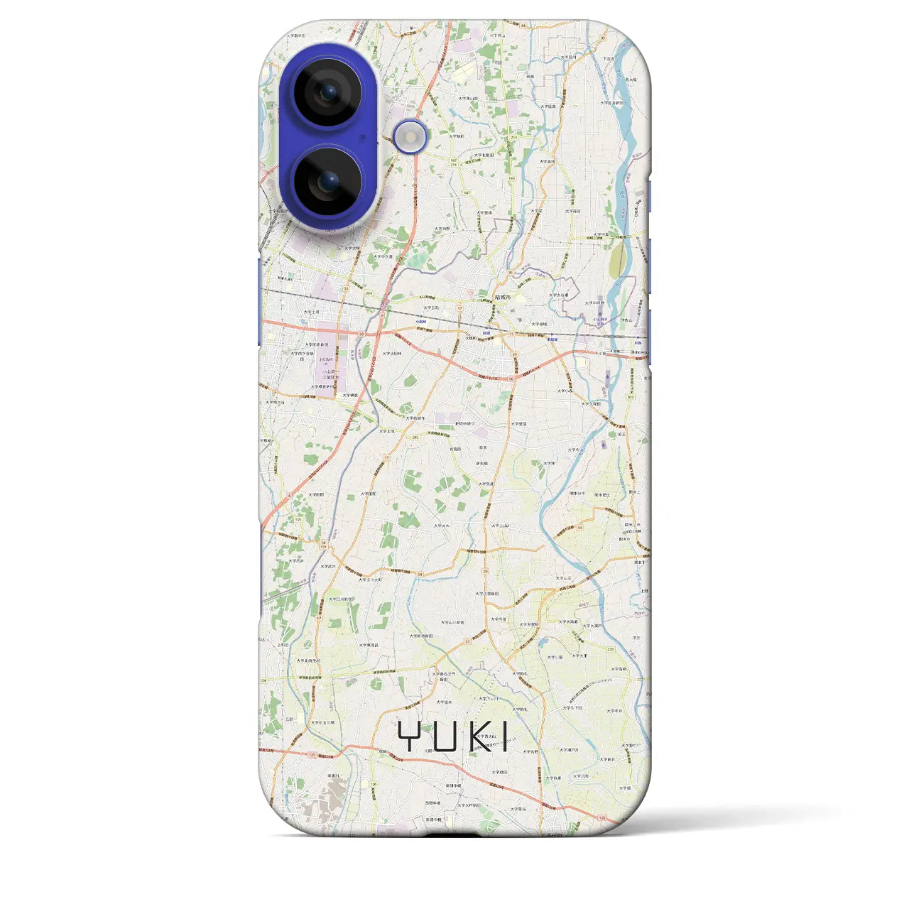 【結城(茨城県)】地図柄iPhoneケース(バックカバータイプ)ナチュラル・iPhone 16 Pro Max 用