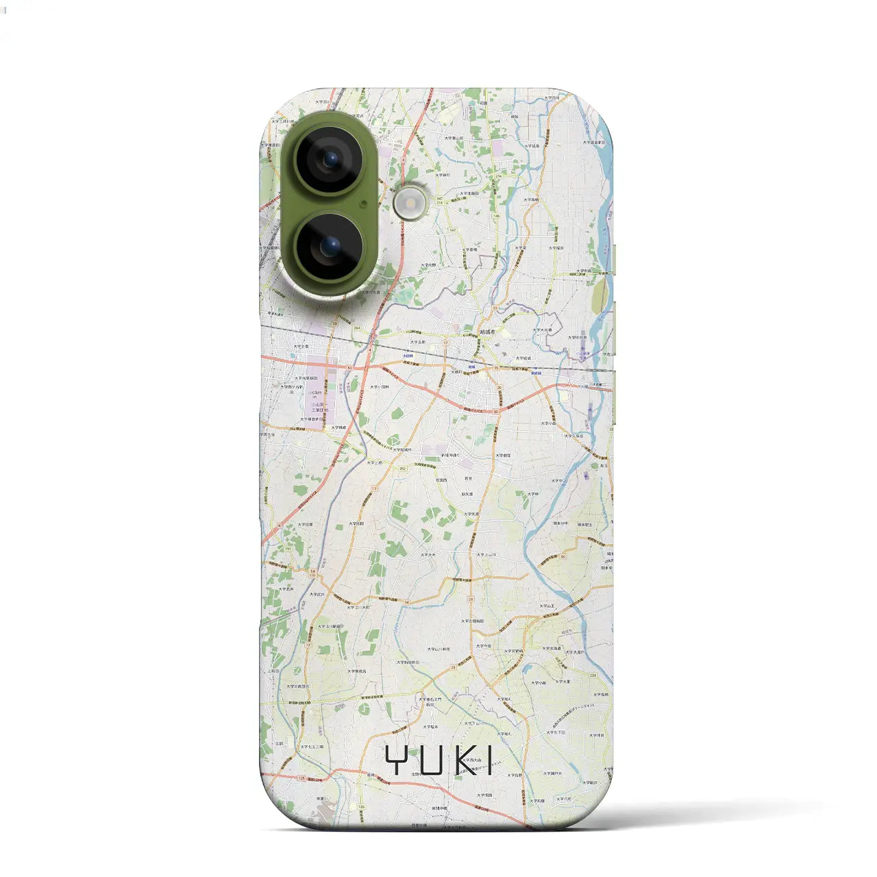 【結城(茨城県)】地図柄iPhoneケース(バックカバータイプ)