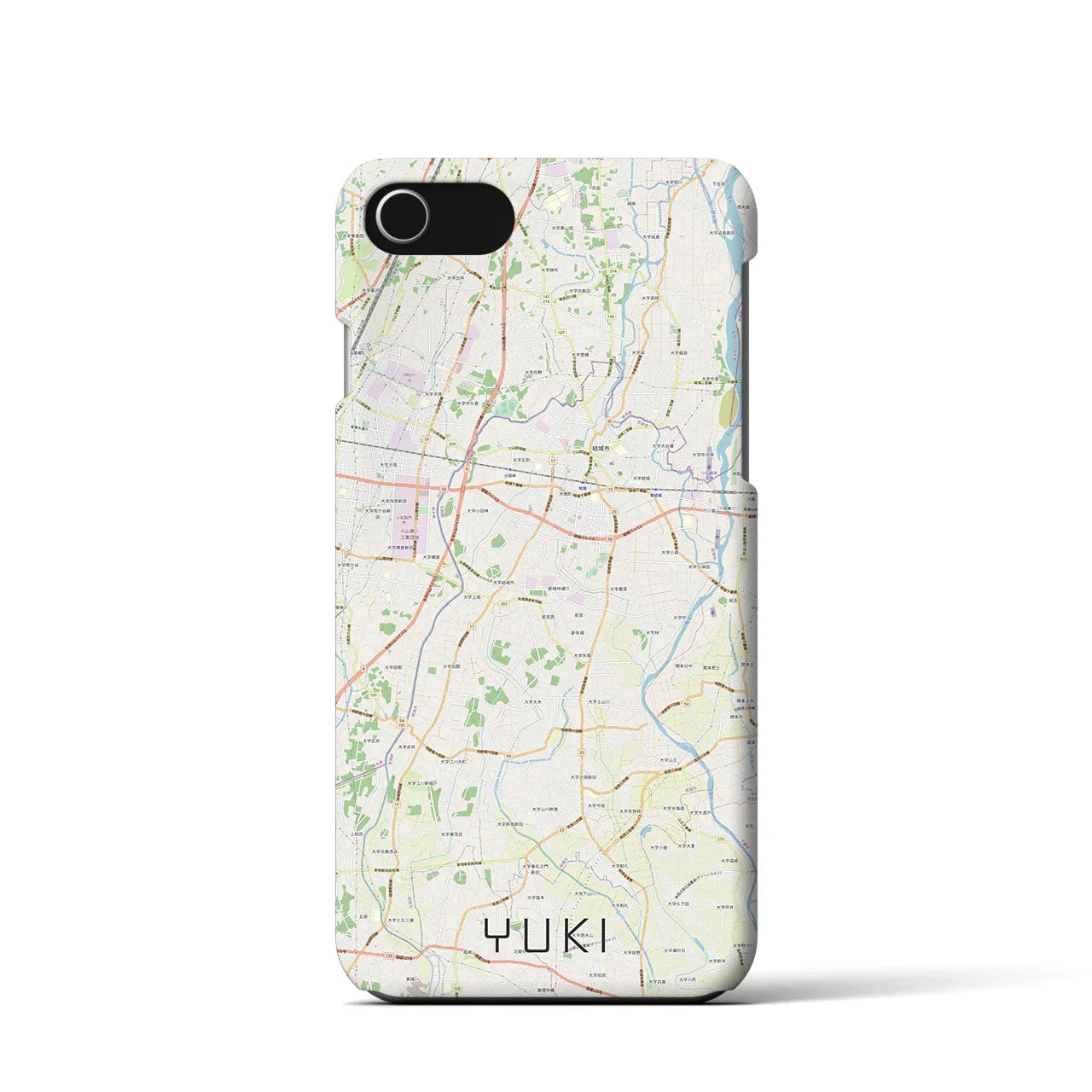 【結城(茨城県)】地図柄iPhoneケース(バックカバータイプ)