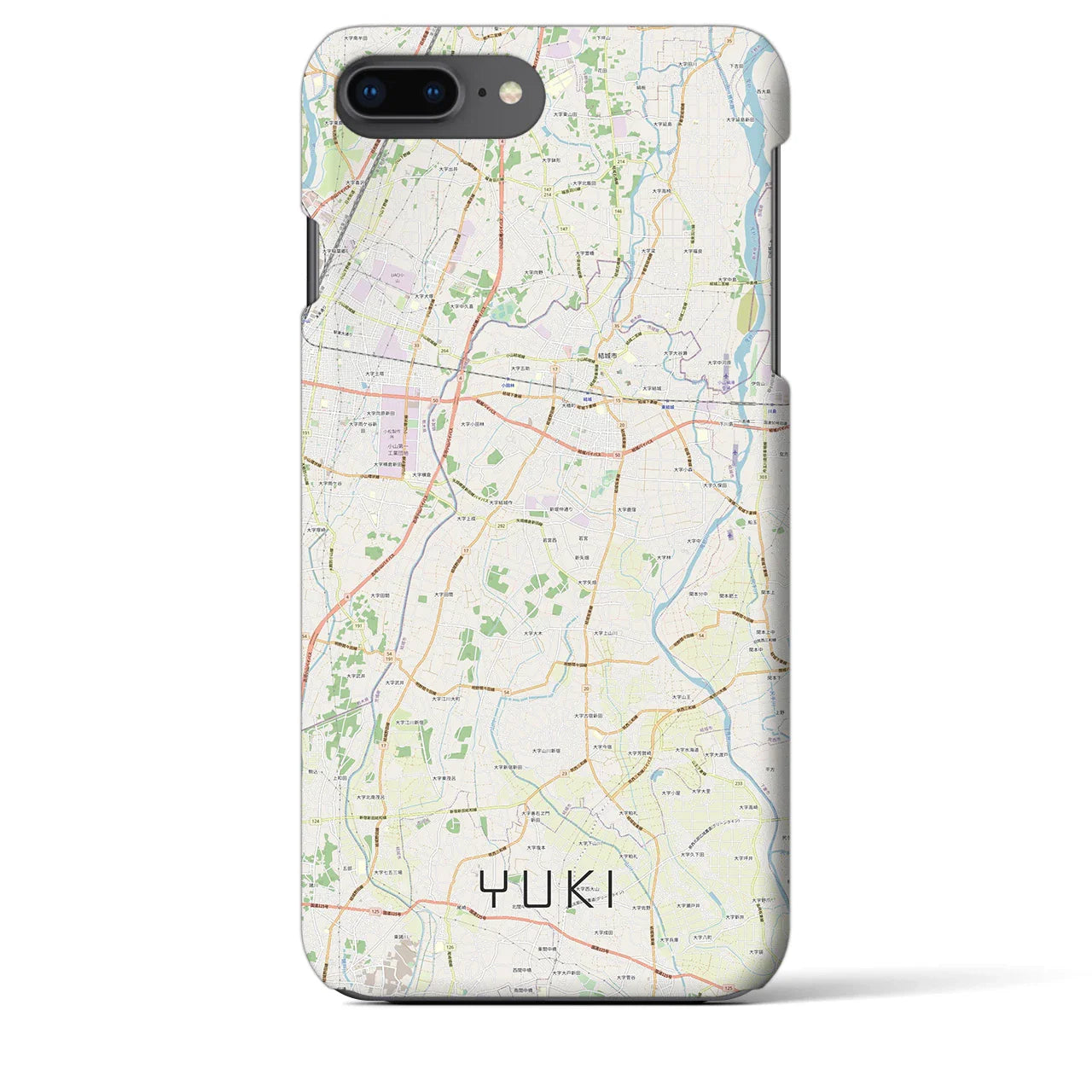 【結城(茨城県)】地図柄iPhoneケース(バックカバータイプ)