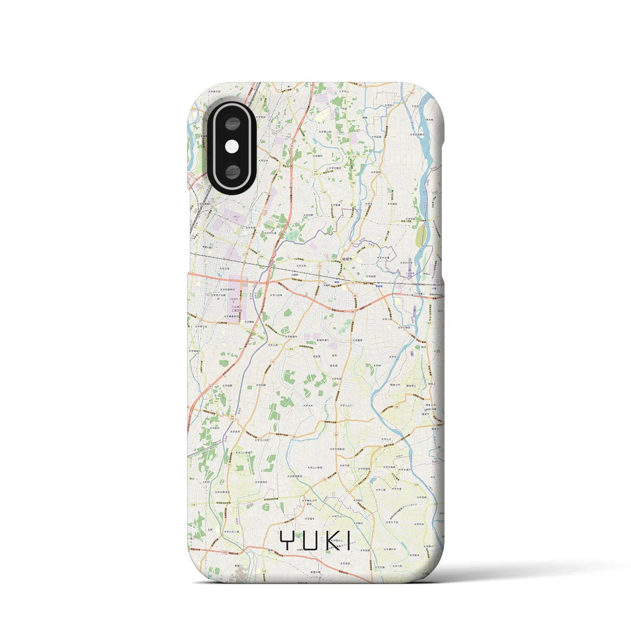 【結城(茨城県)】地図柄iPhoneケース(バックカバータイプ)