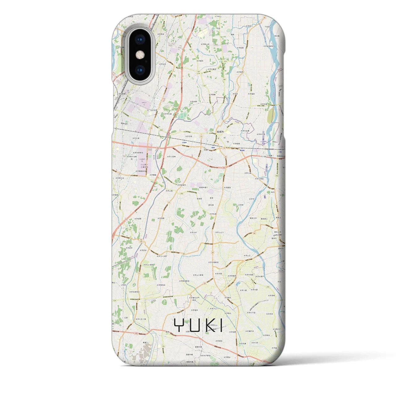 【結城(茨城県)】地図柄iPhoneケース(バックカバータイプ)