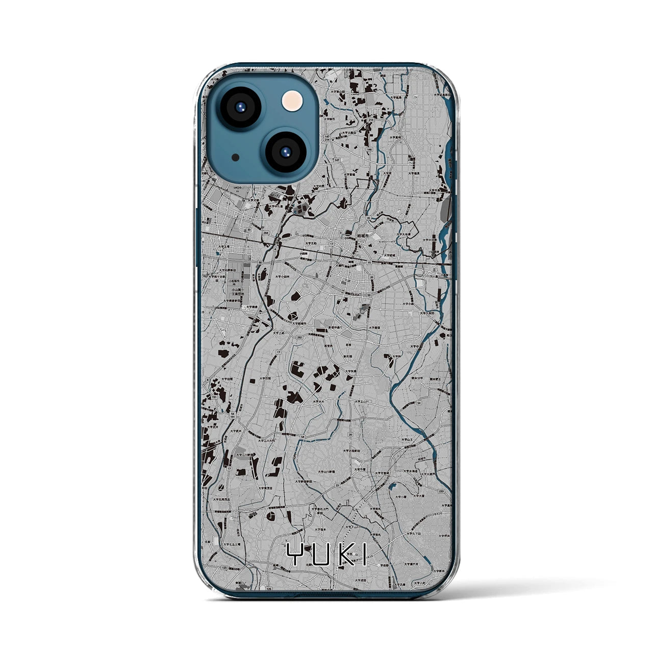 【結城(茨城県)】地図柄iPhoneケース(クリアタイプ)