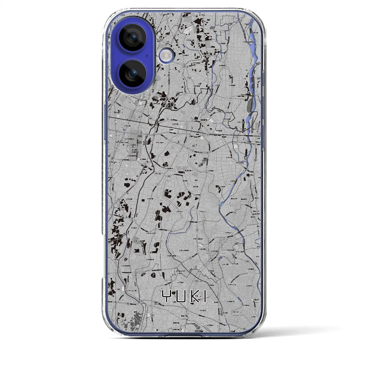 【結城(茨城県)】地図柄iPhoneケース(クリアタイプ)
