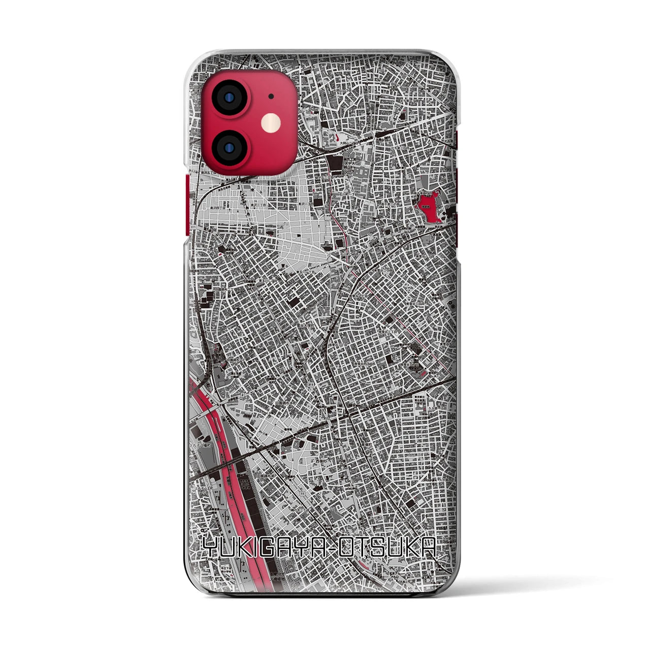 【雪が谷大塚(東京都)】地図柄iPhoneケース(クリアタイプ)