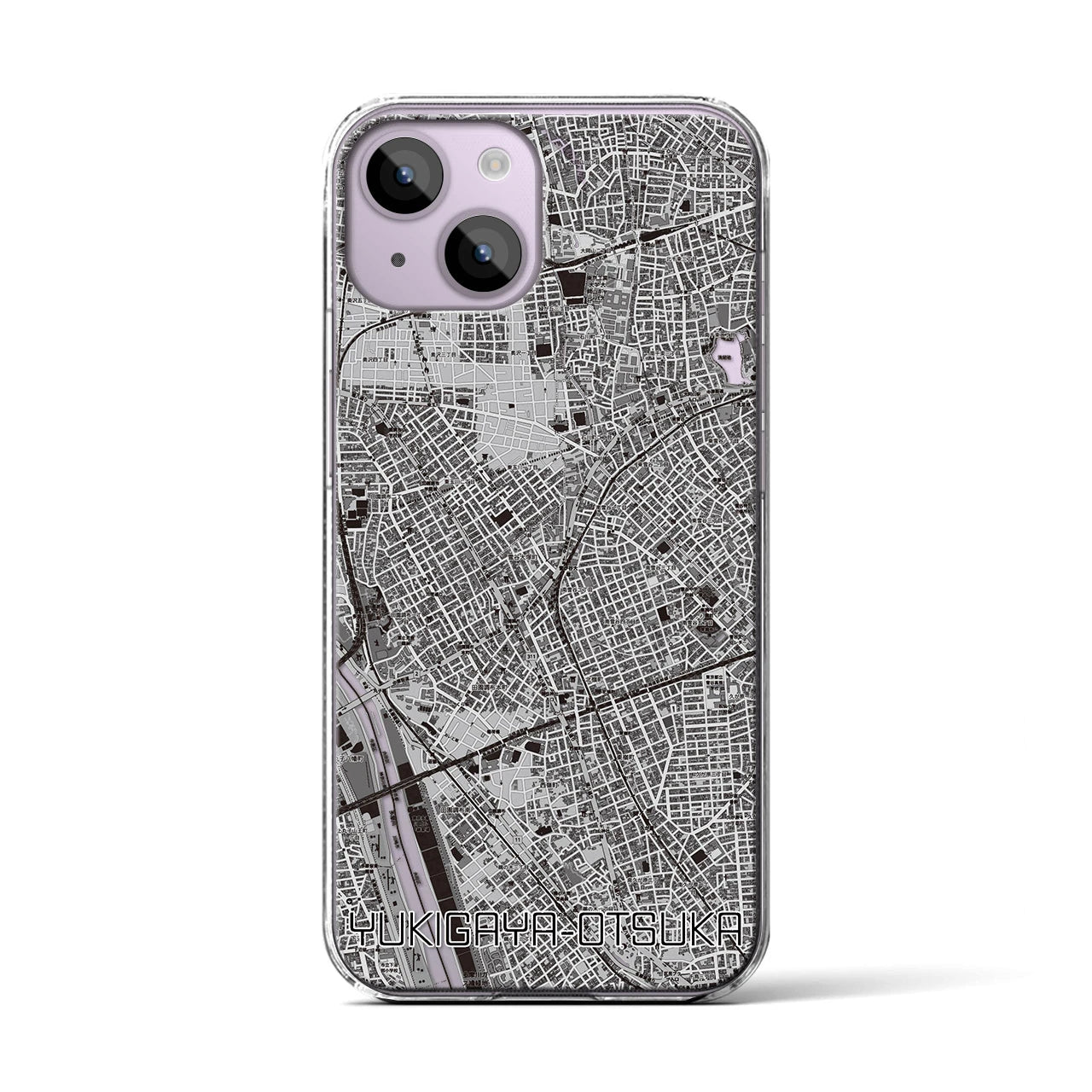【雪が谷大塚(東京都)】地図柄iPhoneケース(クリアタイプ)