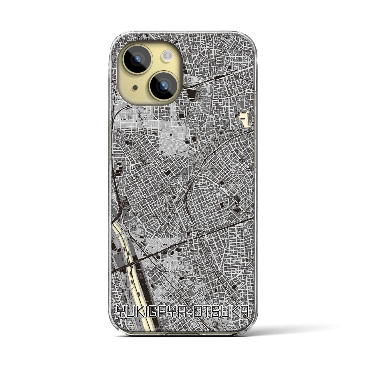 【雪が谷大塚(東京都)】地図柄iPhoneケース(クリアタイプ)
