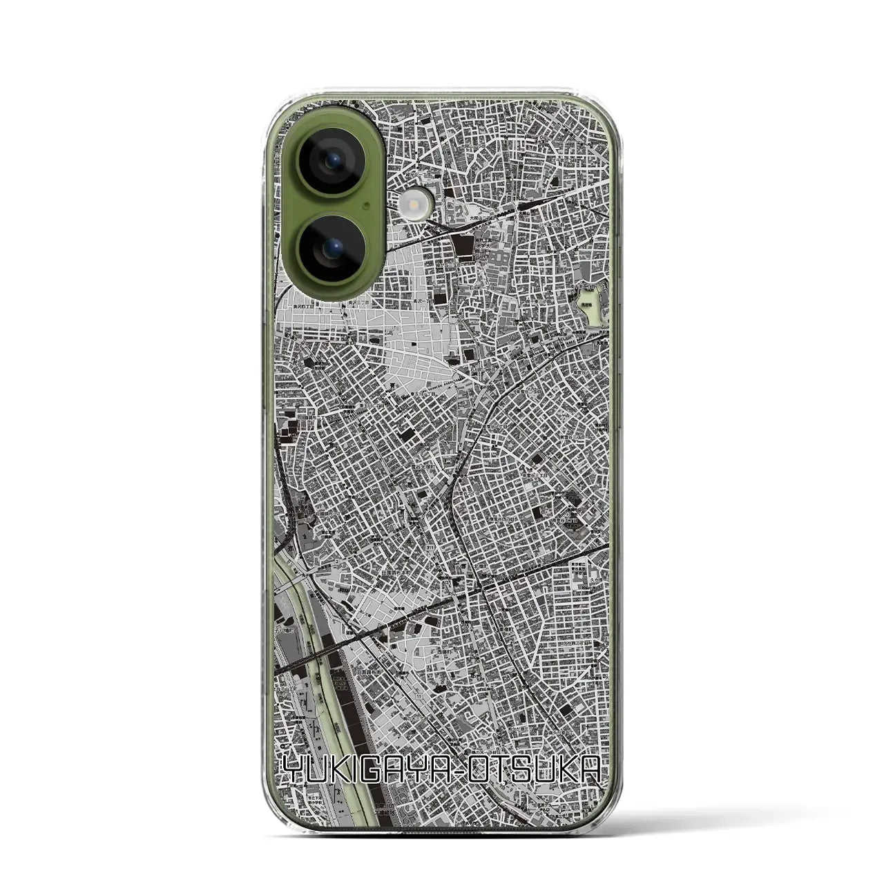 【雪が谷大塚(東京都)】地図柄iPhoneケース(クリアタイプ)モノトーン・iPhone 17 Pro Max 用