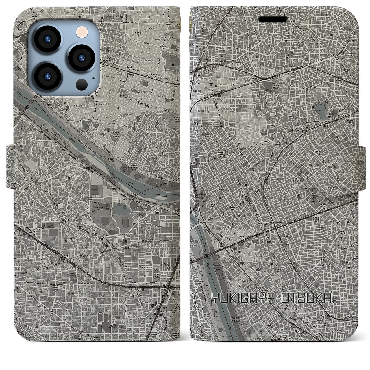 【雪が谷大塚(東京都)】地図柄iPhoneケース(手帳タイプ)