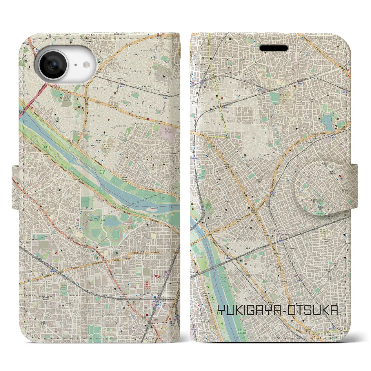 【雪が谷大塚(東京都)】地図柄iPhoneケース(手帳タイプ)