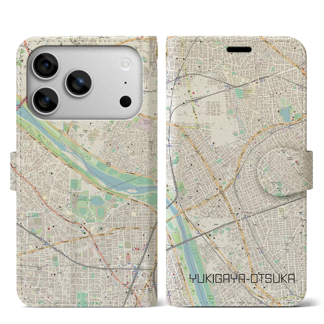 【雪が谷大塚(東京都)】地図柄iPhoneケース(手帳タイプ)