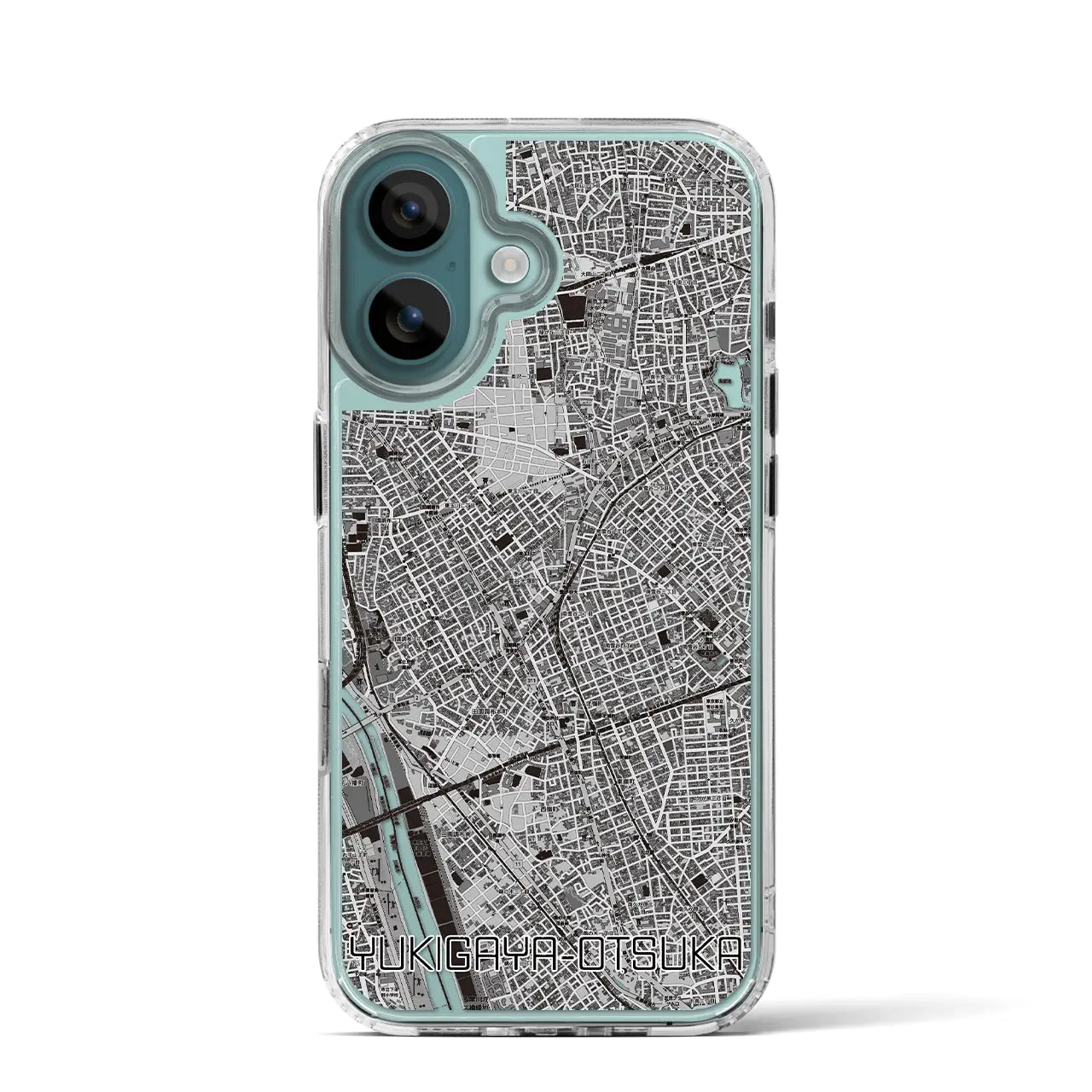 【雪が谷大塚(東京都)】地図柄iPhoneケース(MagSafeタイプ)モノトーン・iPhone 16 Pro 用