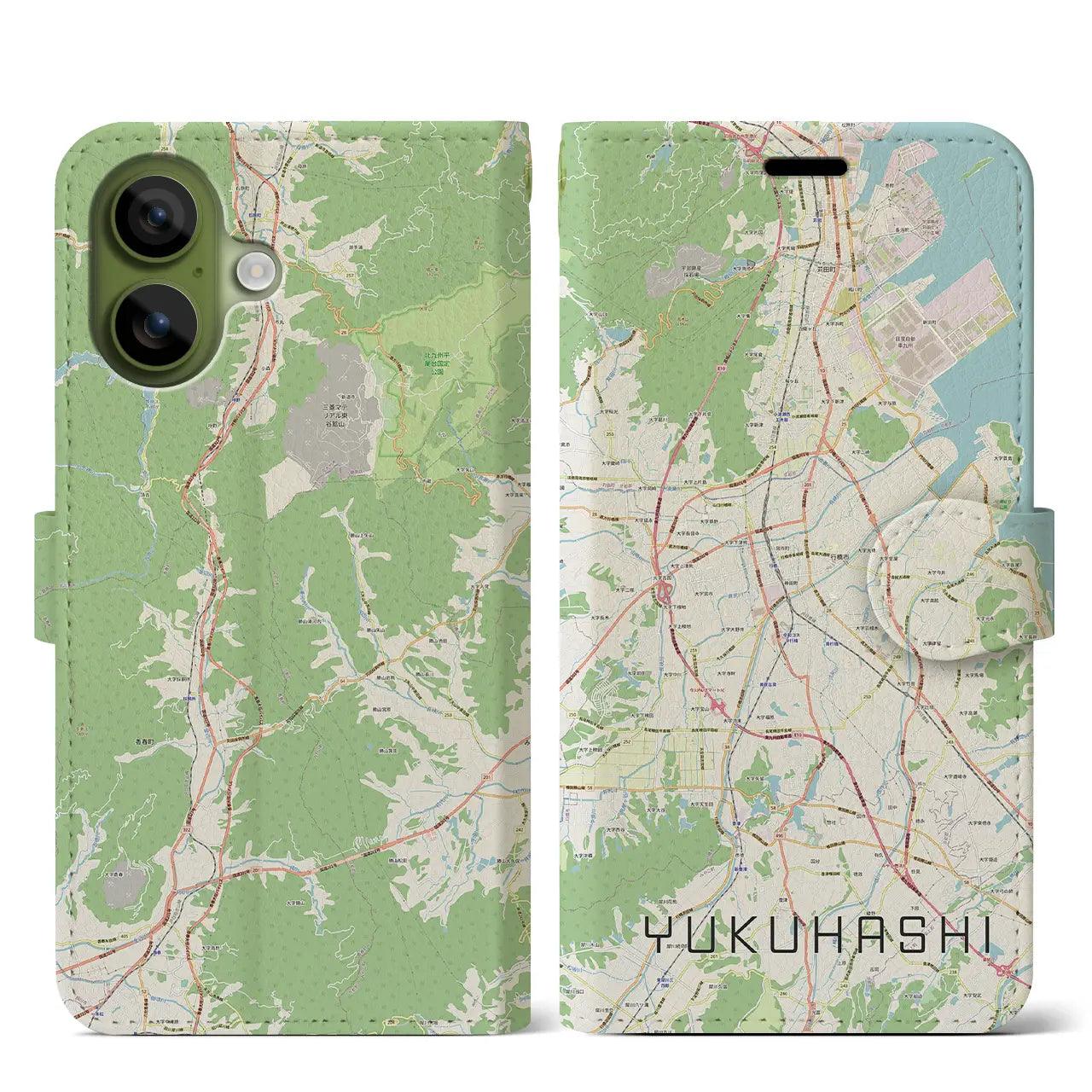 【行橋(福岡県)】地図柄iPhoneケース(手帳タイプ)