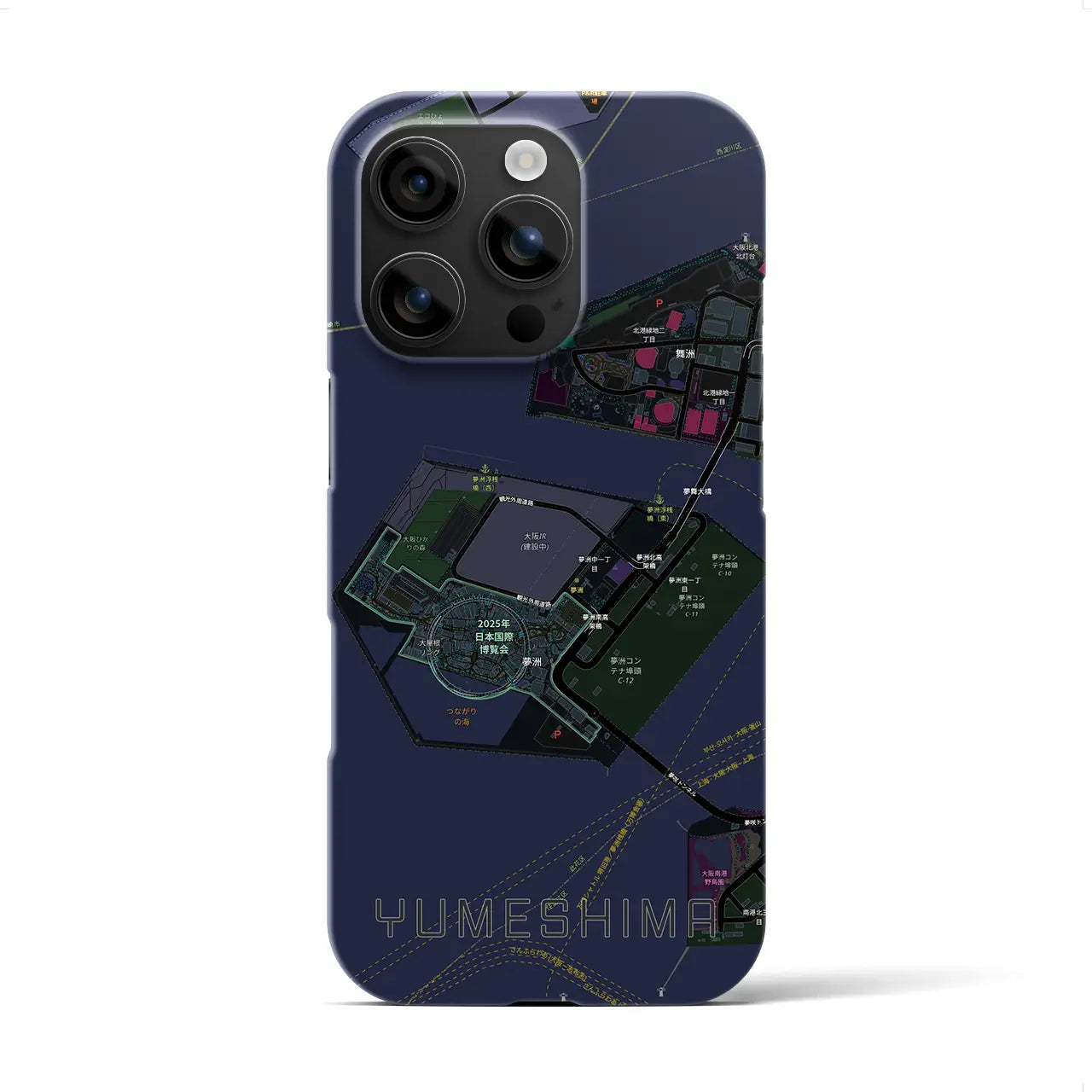 【夢洲(大阪府)】地図柄iPhoneケース(バックカバータイプ)