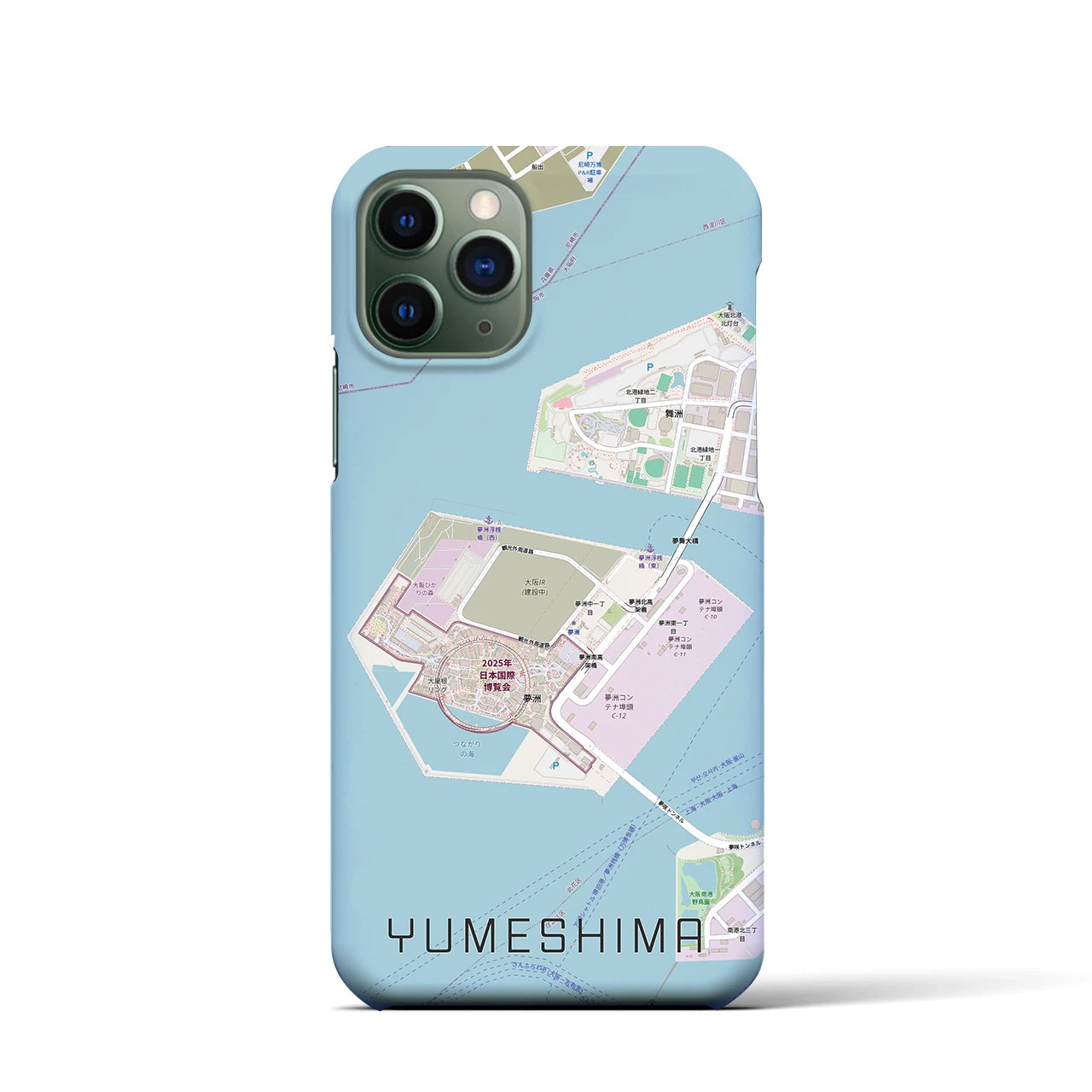 【夢洲(大阪府)】地図柄iPhoneケース(バックカバータイプ)