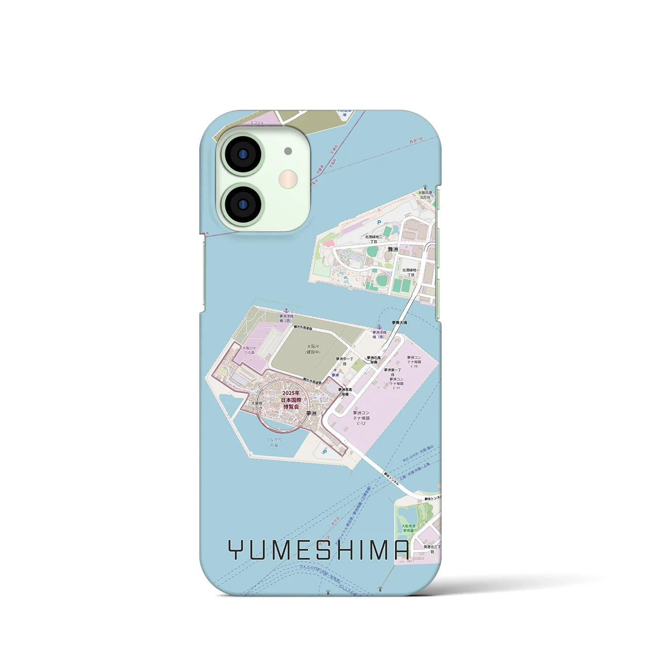 【夢洲(大阪府)】地図柄iPhoneケース(バックカバータイプ)