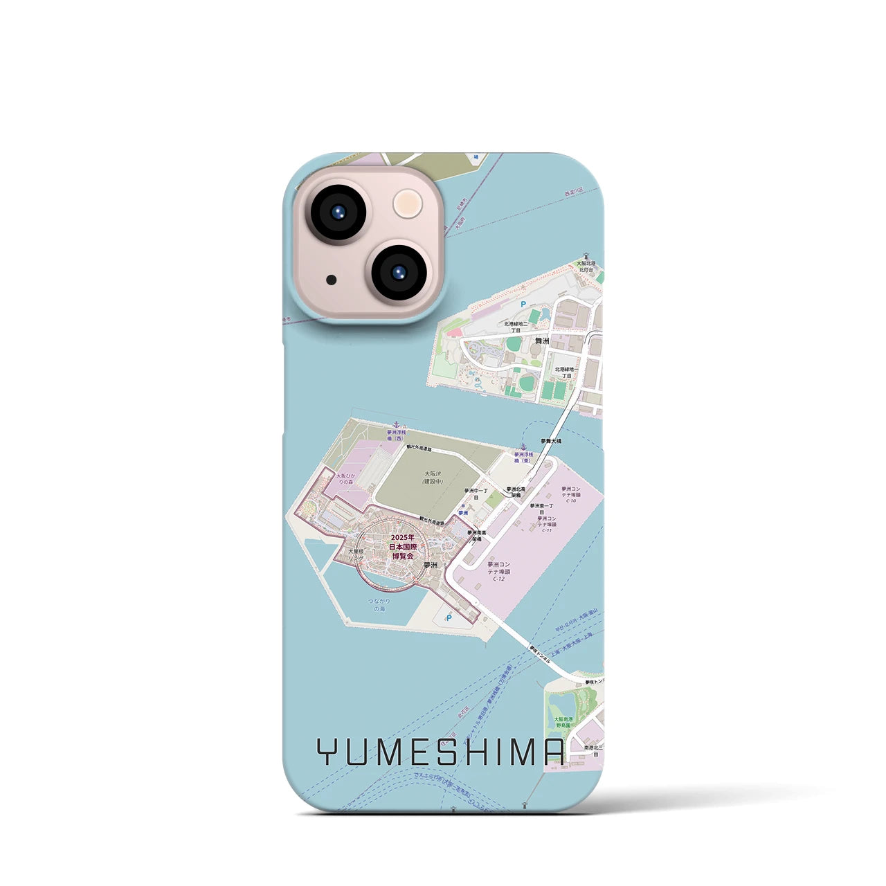 【夢洲(大阪府)】地図柄iPhoneケース(バックカバータイプ)