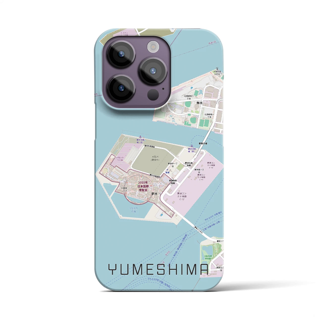 【夢洲(大阪府)】地図柄iPhoneケース(バックカバータイプ)