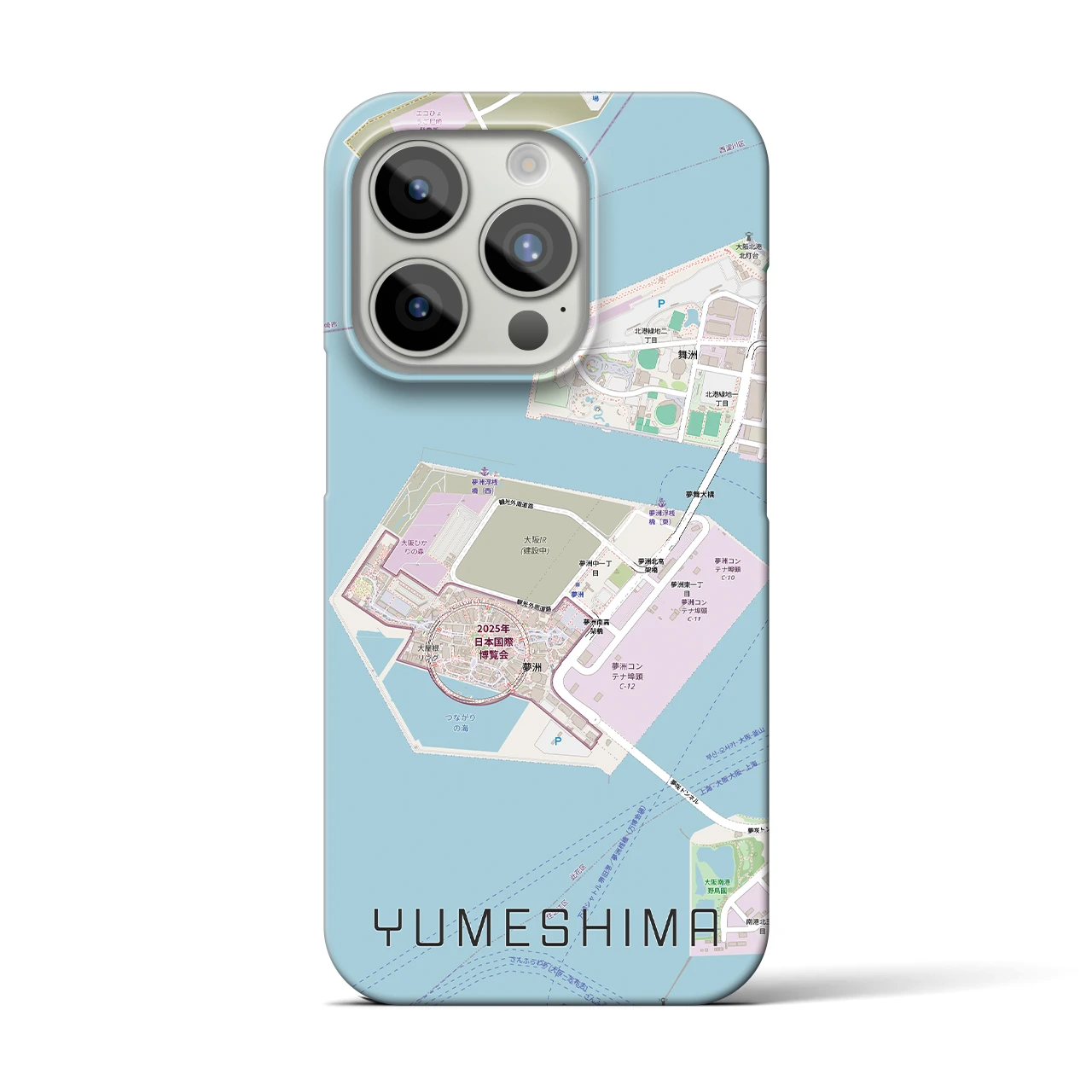 【夢洲(大阪府)】地図柄iPhoneケース(バックカバータイプ)
