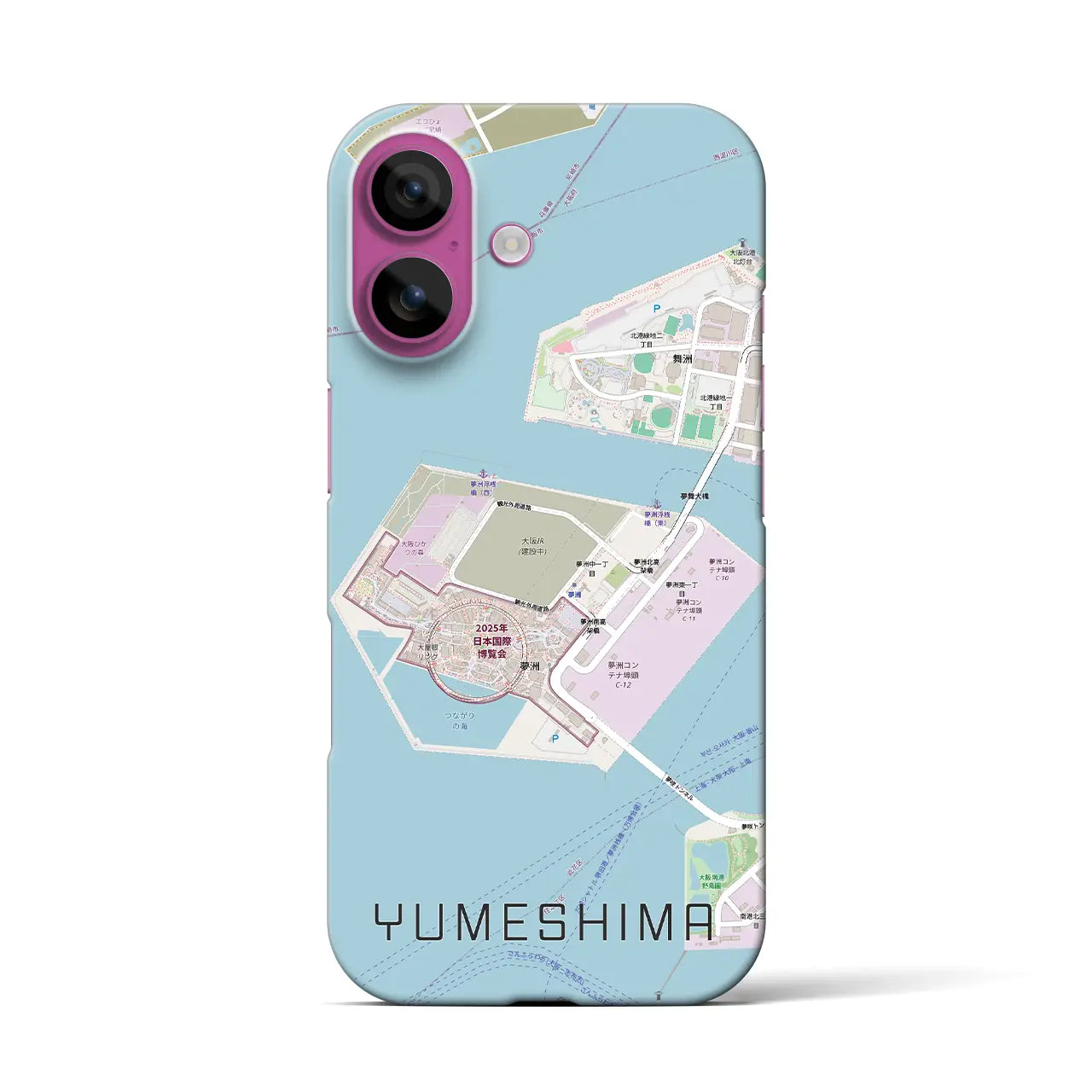 【夢洲(大阪府)】地図柄iPhoneケース(バックカバータイプ)