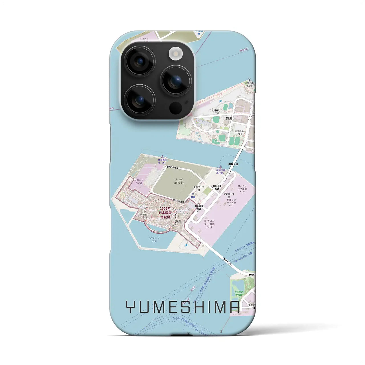 【夢洲(大阪府)】地図柄iPhoneケース(バックカバータイプ)