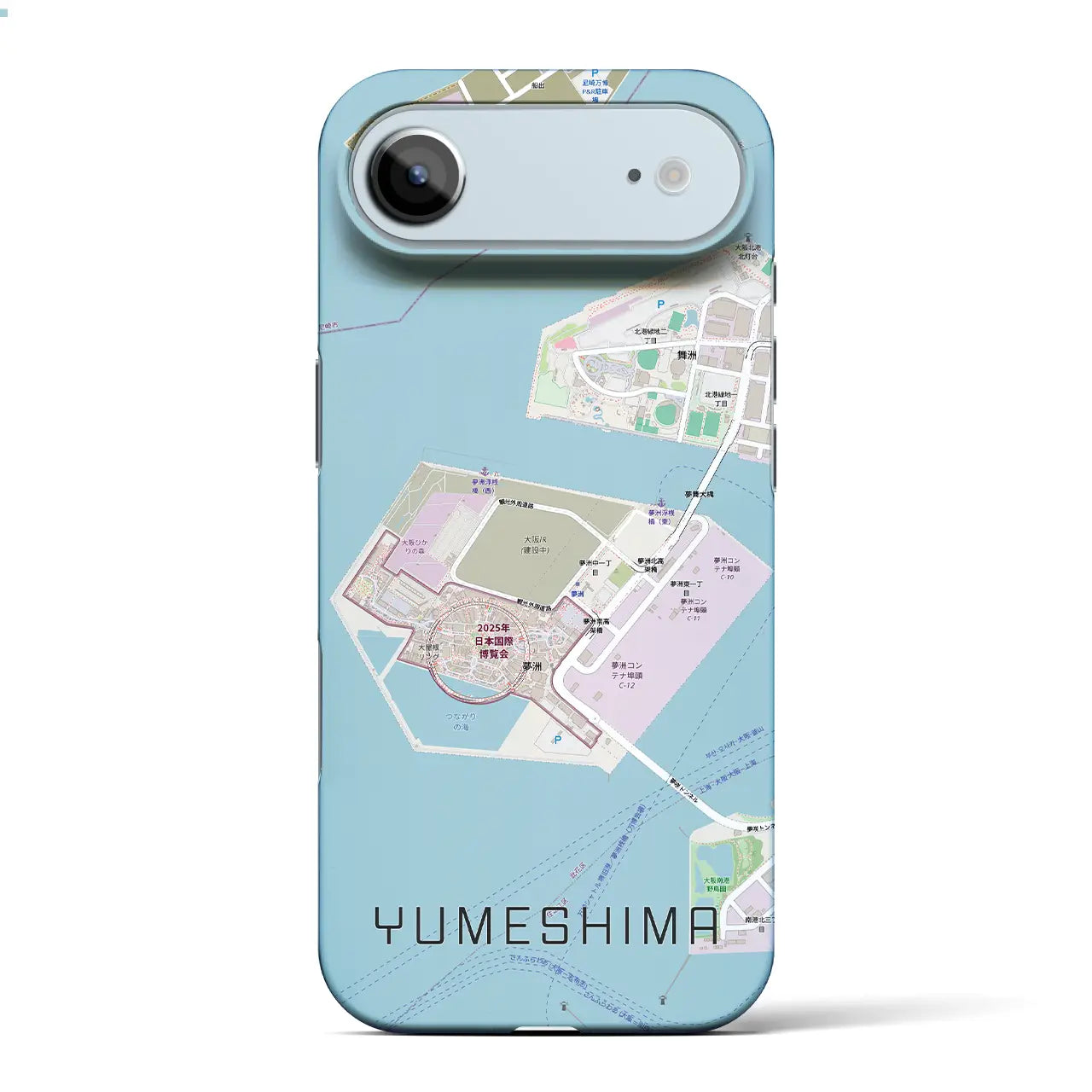 【夢洲(大阪府)】地図柄iPhoneケース(バックカバータイプ)ブラック・iPhone 17 Pro Max 用