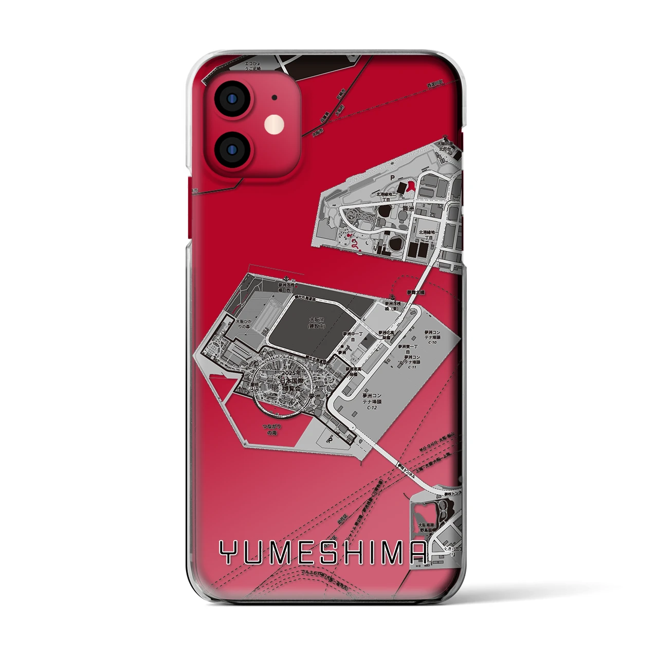 【夢洲(大阪府)】地図柄iPhoneケース(クリアタイプ)