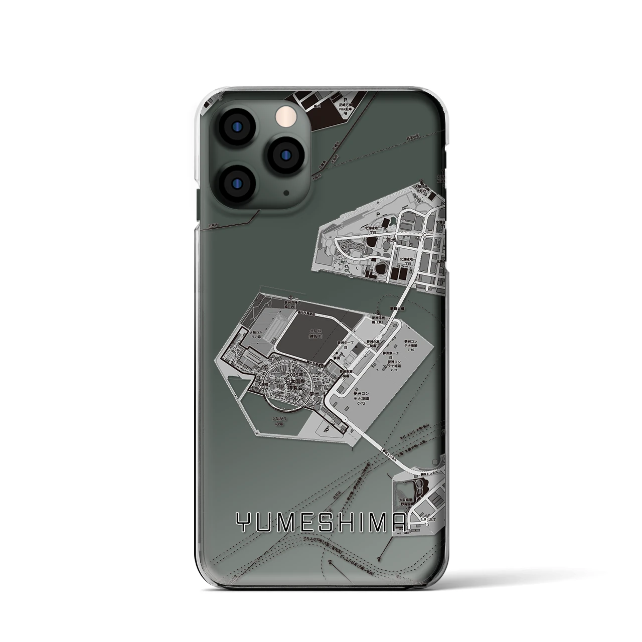 【夢洲(大阪府)】地図柄iPhoneケース(クリアタイプ)