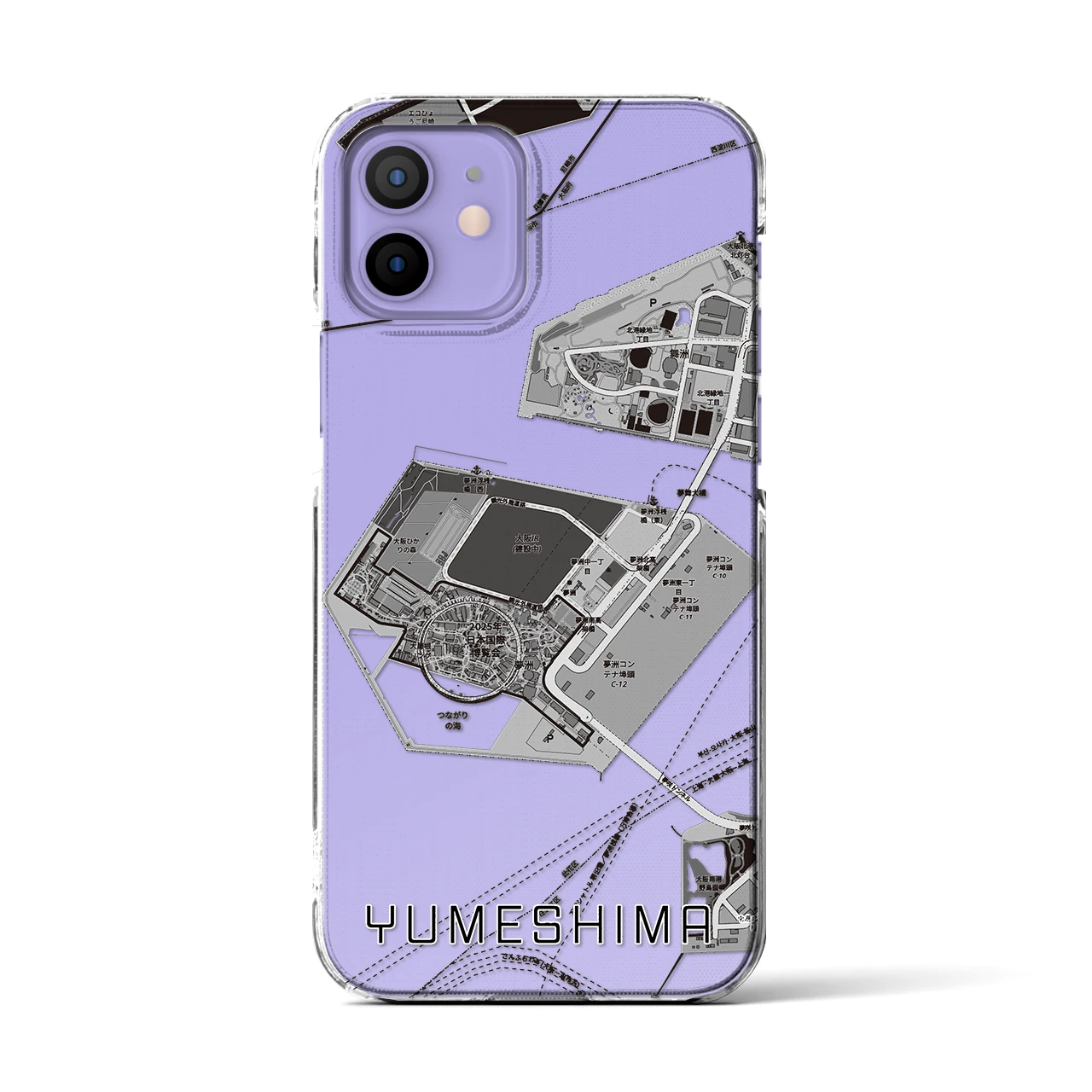 【夢洲(大阪府)】地図柄iPhoneケース(クリアタイプ)