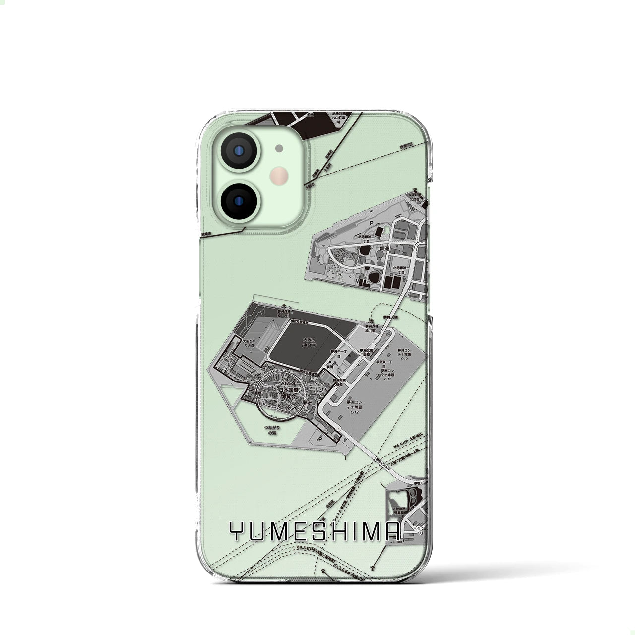 【夢洲(大阪府)】地図柄iPhoneケース(クリアタイプ)