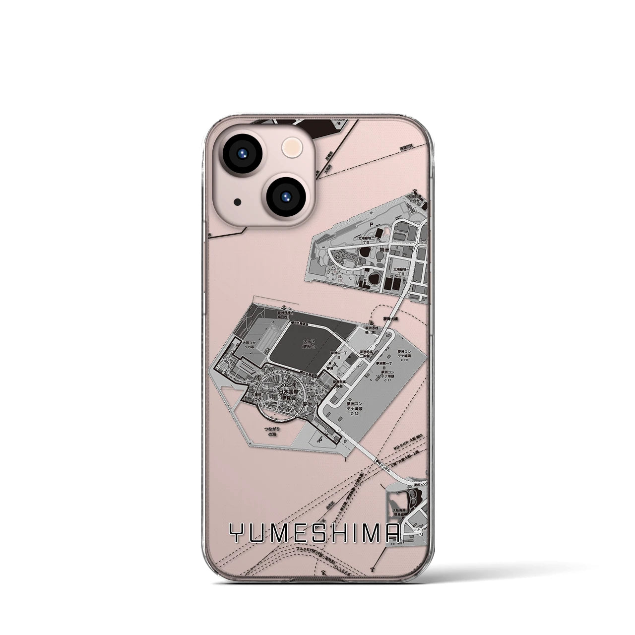 【夢洲(大阪府)】地図柄iPhoneケース(クリアタイプ)