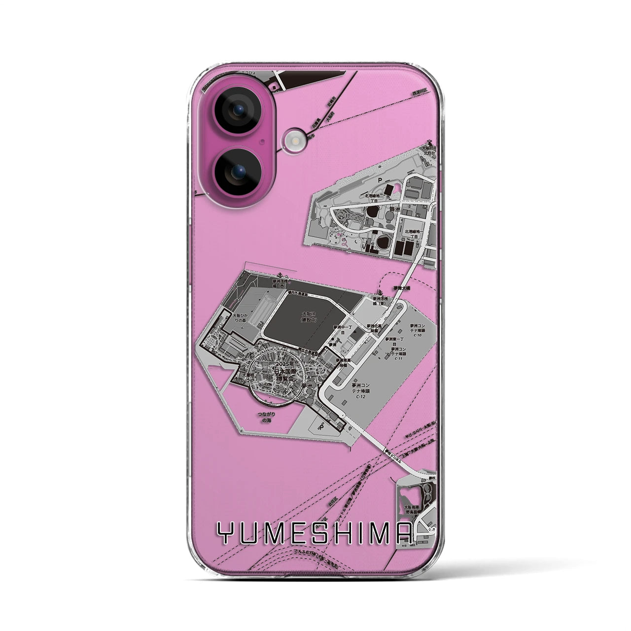 【夢洲(大阪府)】地図柄iPhoneケース(クリアタイプ)