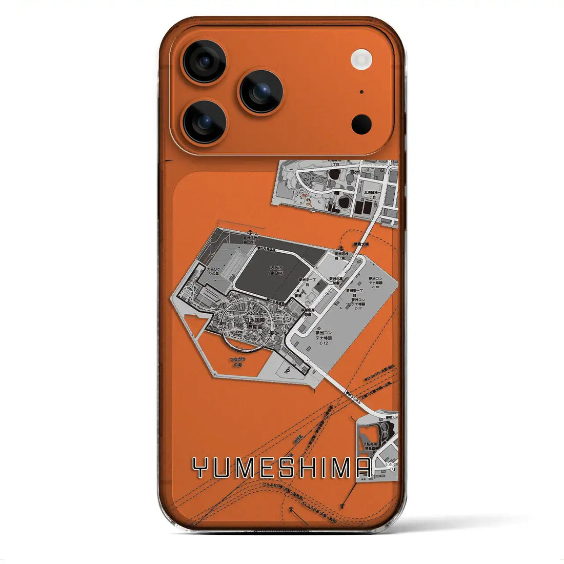 【夢洲(大阪府)】地図柄iPhoneケース(クリアタイプ)